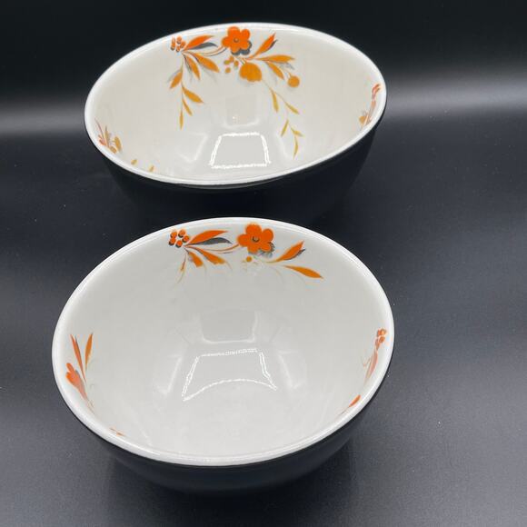 Hall China Black Beauty 7" & 8" Nesting Bowls - Picture 2 of 11
